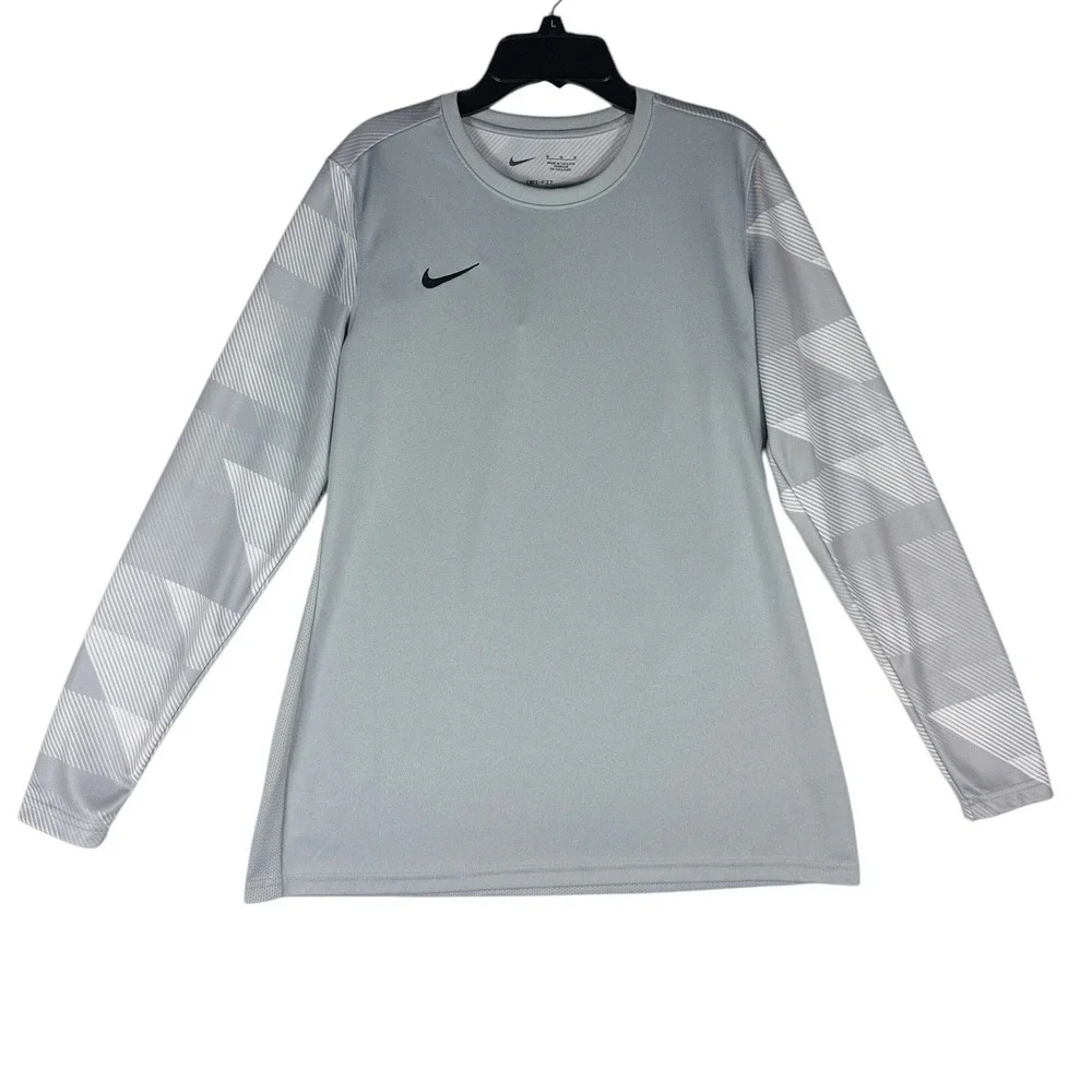 Nike Dri-FIT Challenge III Long Sleeve Soccer Jersey Wolf Grey Mens Size Medium